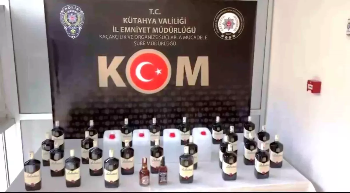 Kütahya'da 41 litre kaçak alkollü içki ele geçirildi