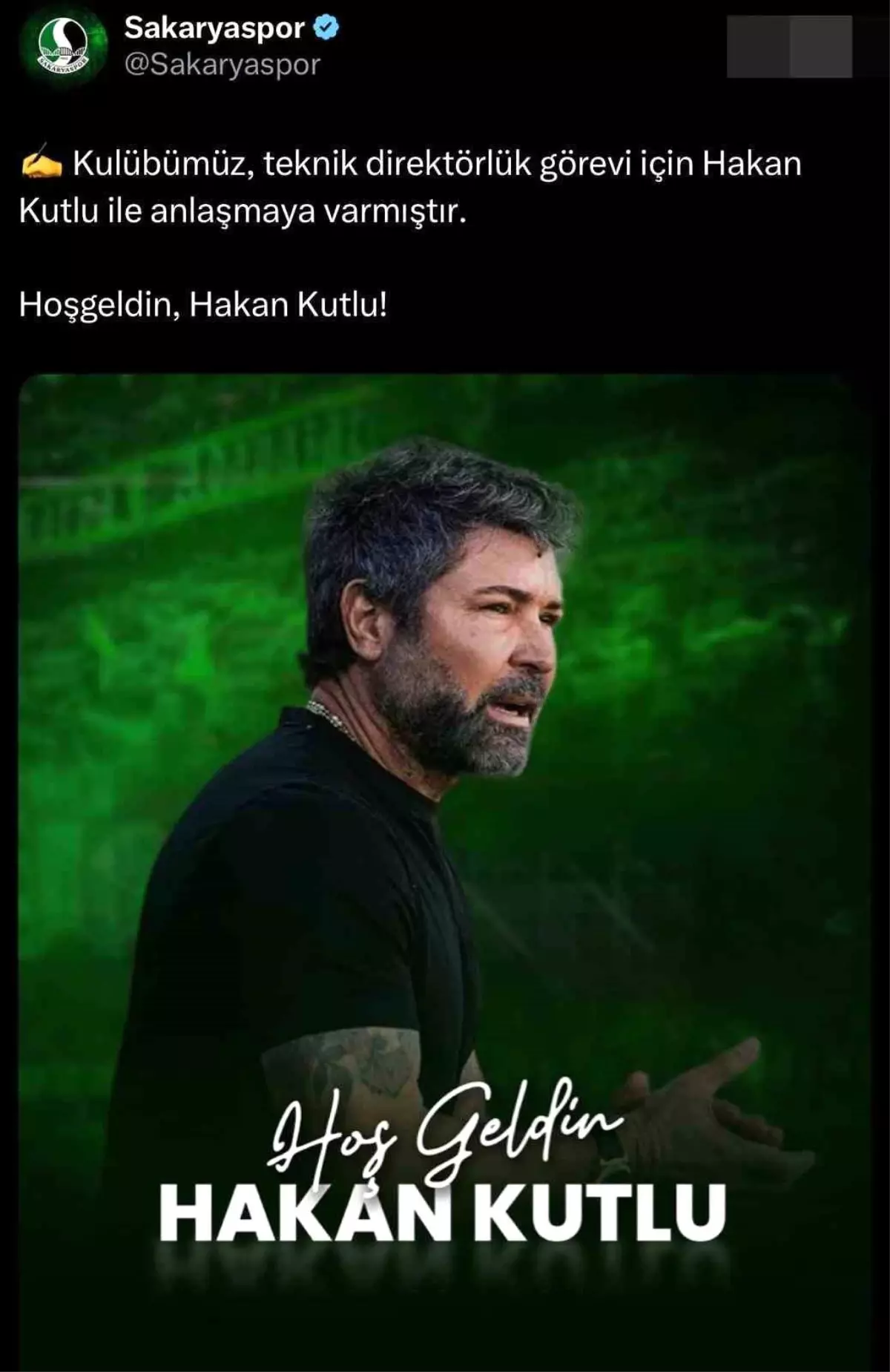 Sakaryaspor yeni teknik direktörü Hakan Kutlu'yu yapay zeka videosuyla açıkladı