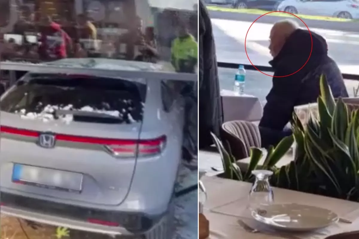 Ünlü sanatçı Cahit Berkay kullandığı araçla restorana daldı