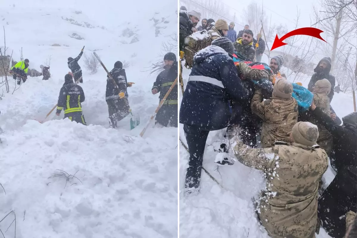 Van'da 2 mahalleye çığ düştü! Kar altında kalan kadından acı haber geldi