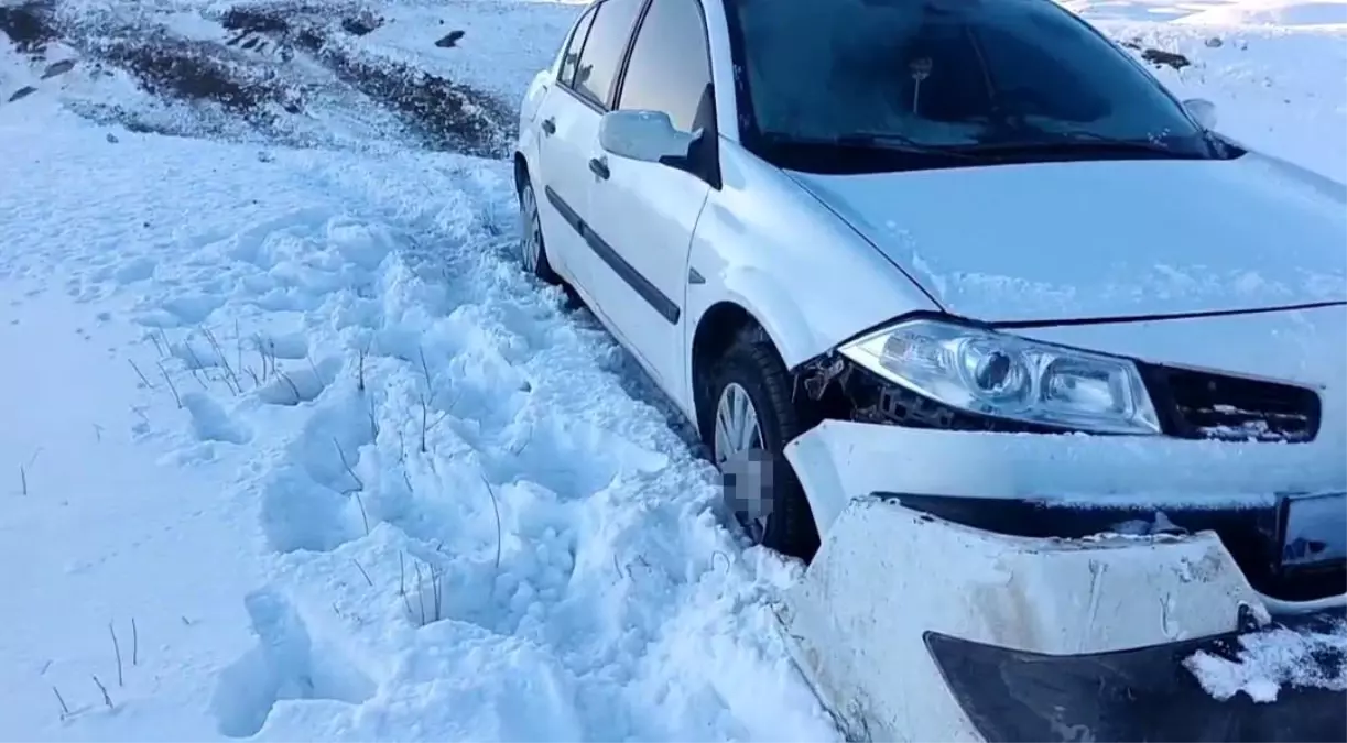 Başkale'de otomobil şarampole düştü