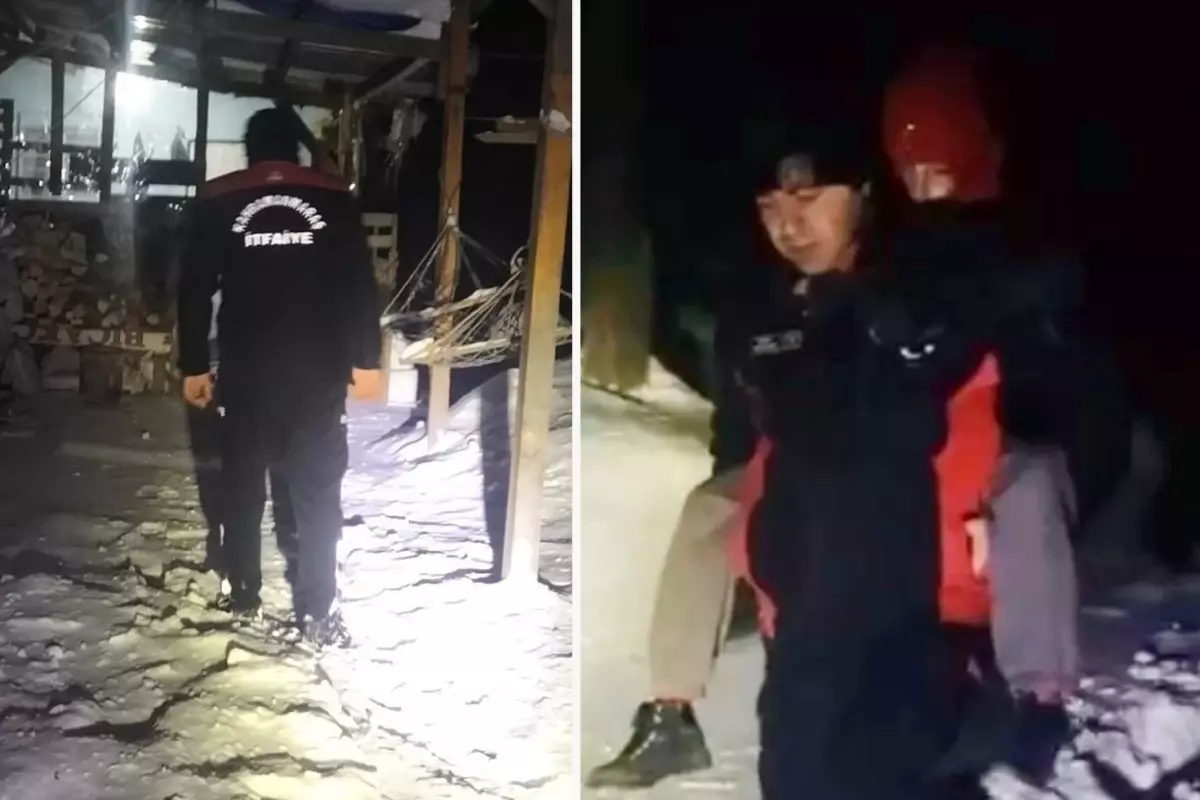 Kahramanmaraş'ta itfaiyeden karda hayat kurtaran müdahale