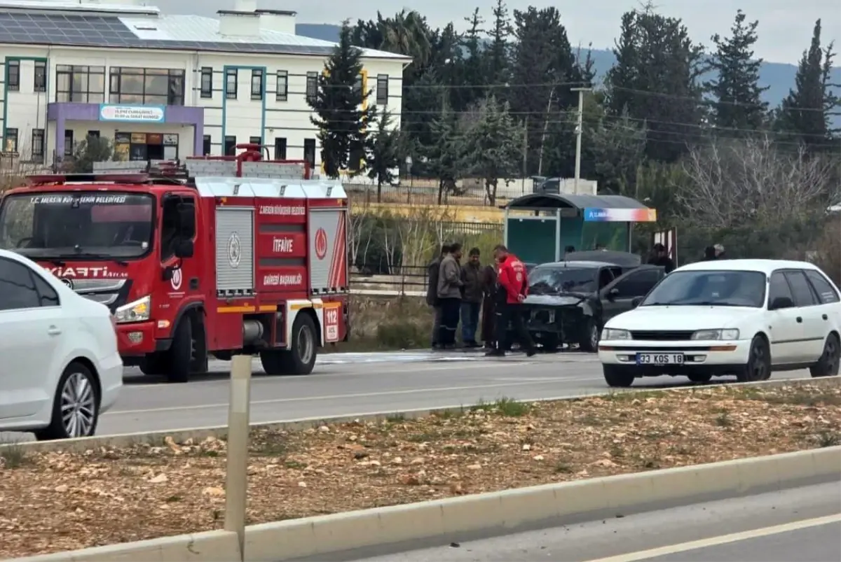 Otomobil alev alev yandı