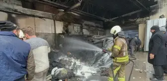 Sultanbeyli'de iş yerinde çıkan yangın söndürüldü