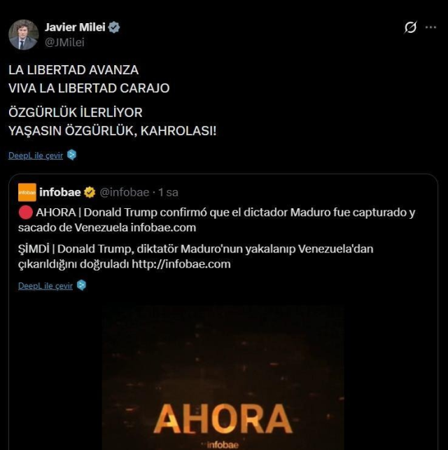 Venezuela'yı bombalayan Trump'ı ilk tebrik eden ülke: Yaşasın özgürlük 5 venezuela yi bombalayan trump i ilk tebrik eden 19422063 5987 m