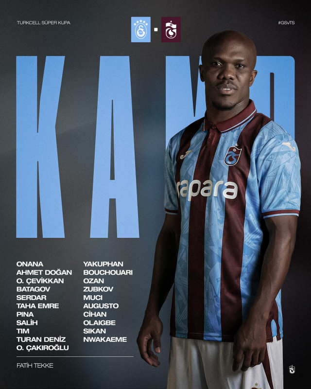 8 absences! Trabzonspor's squad for the Galatasaray match has been announced