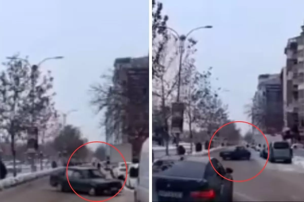 Herkesin hayatını riske attı! Trafiğin ortasında bir anda drifte başladı