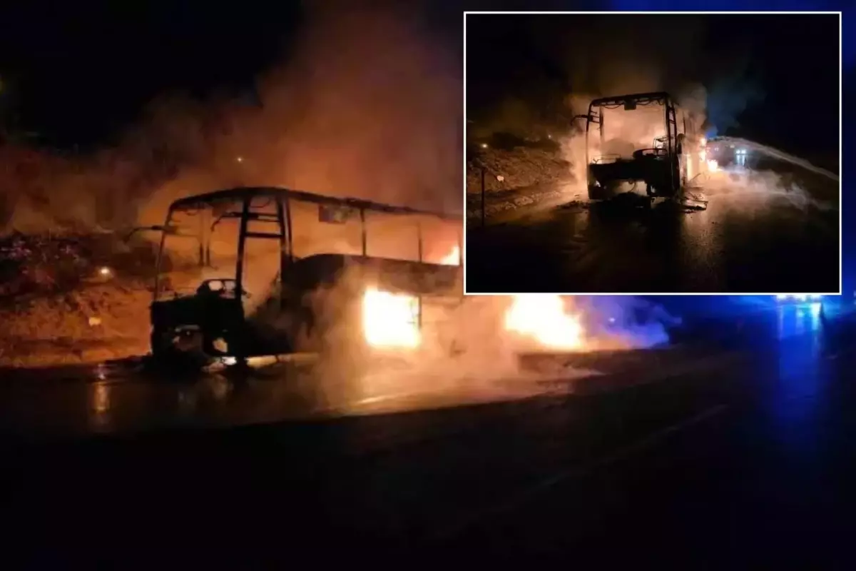 Onlarca yolcusu vardı! Alev alev yandı