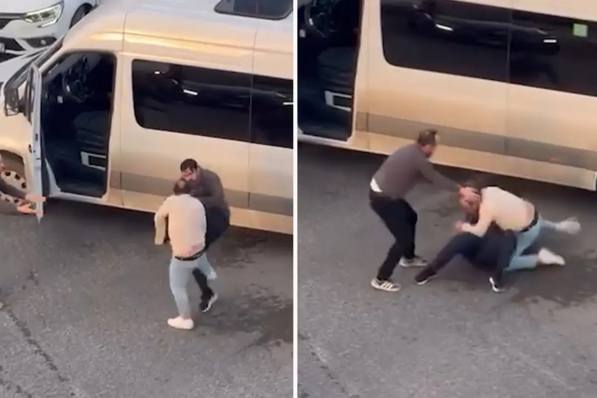 Pendik'te 2 sürücü arasındaki yumruklu kavga kamerada