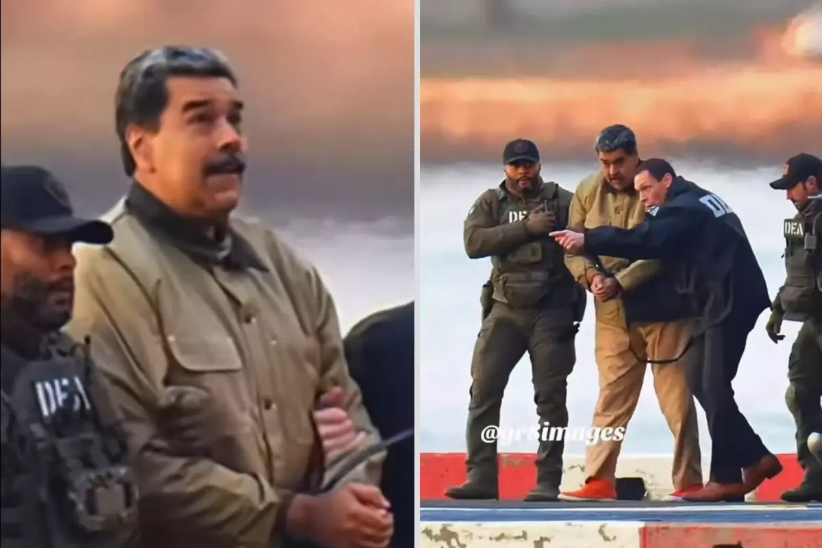 Herkes Maduro'nun helikopterden indikten sonra yaptığı hareketi konuşuyor