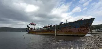 İzmir'de koyda kaçak sökümü yapılan hurda gemiye 2 milyon 850 bin lira para cezası