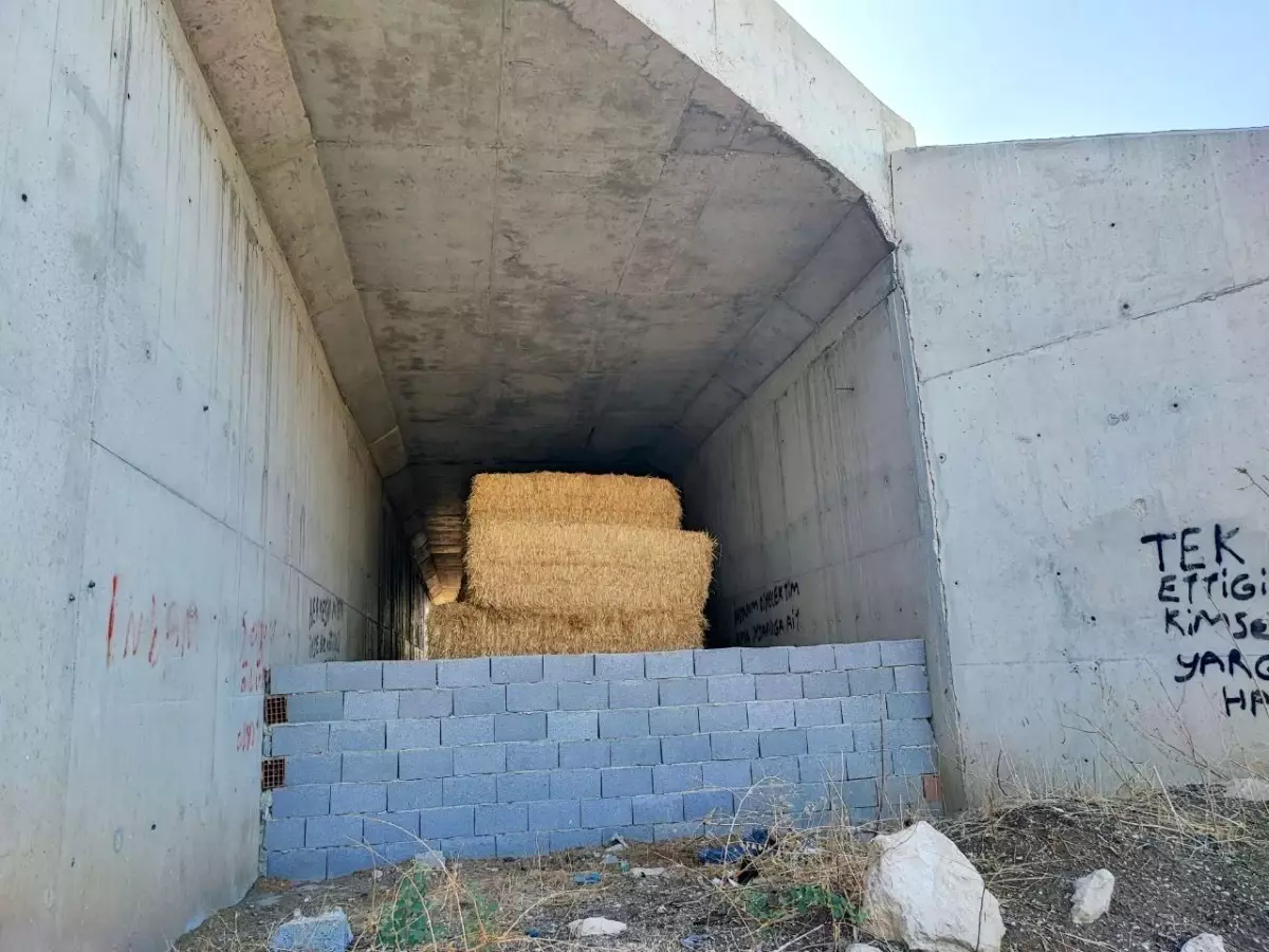 7 yıldır bitmeyen yolun köprü ayakları samanlığa döndü