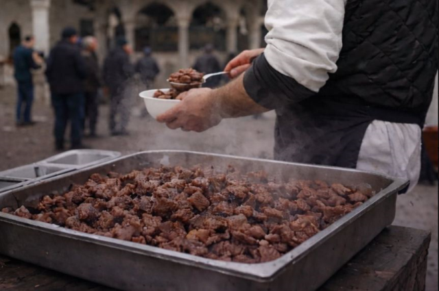 Взрывное утверждение о человеке, который кормил прихожан жареным мясом из свинины после пятничной молитвы