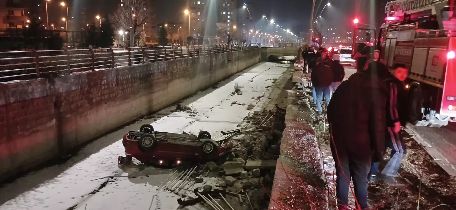Kayseri'de otomobil boş sulama kanalına düştü: 1 yaralı