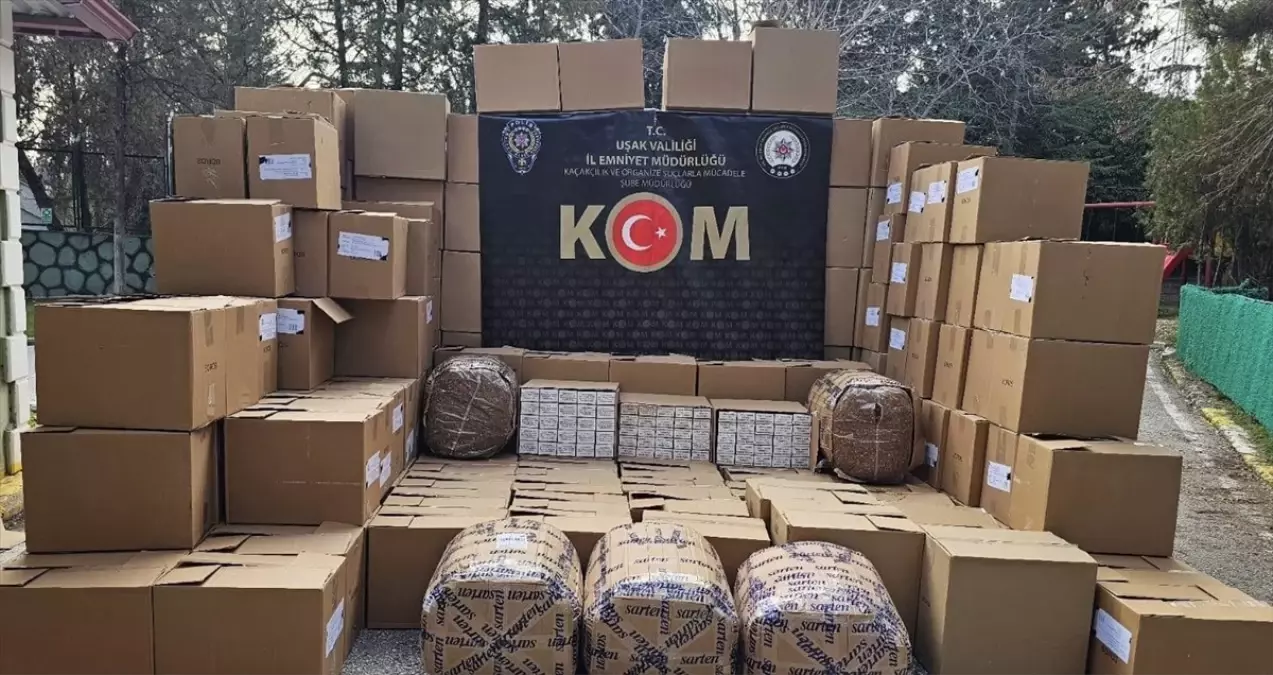 Uşak'ta 1 milyon 801 bin bandrolsüz makaron ele geçirildi