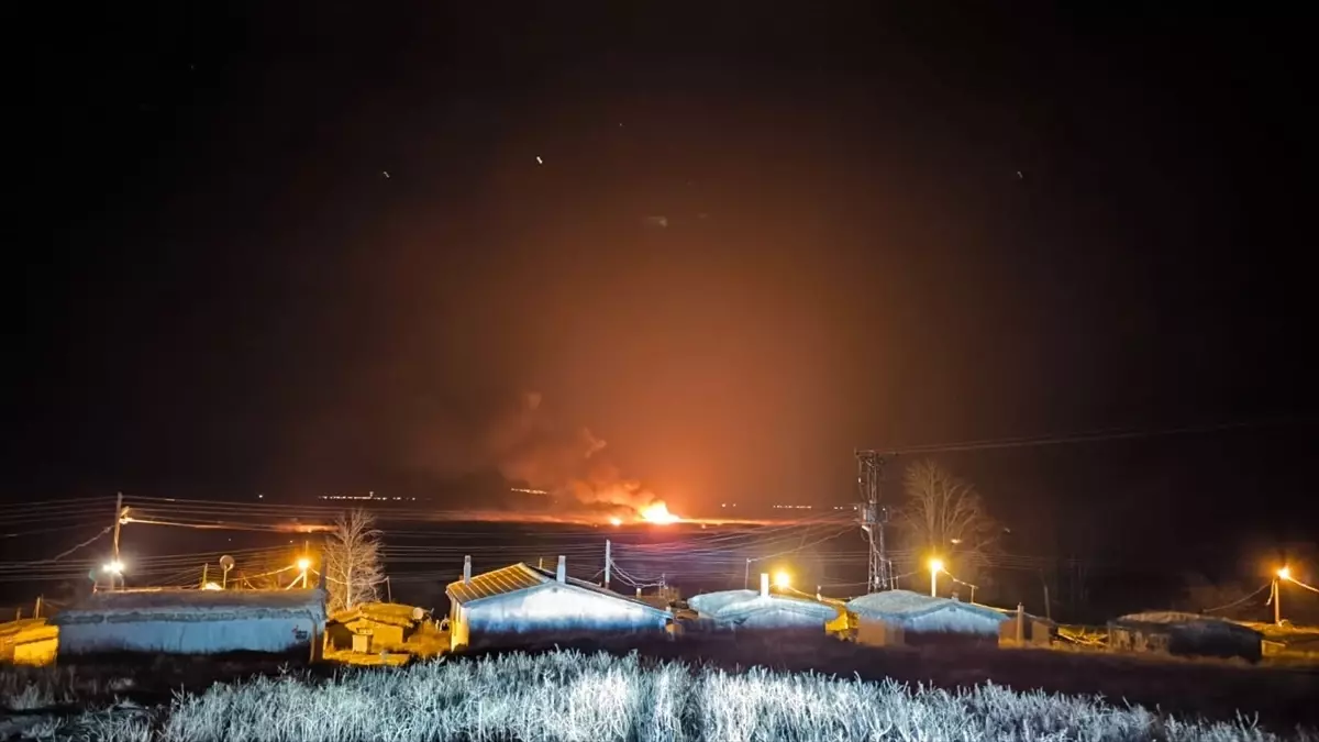 Eber Gölü'nde sazlık alanda çıkan yangın söndü