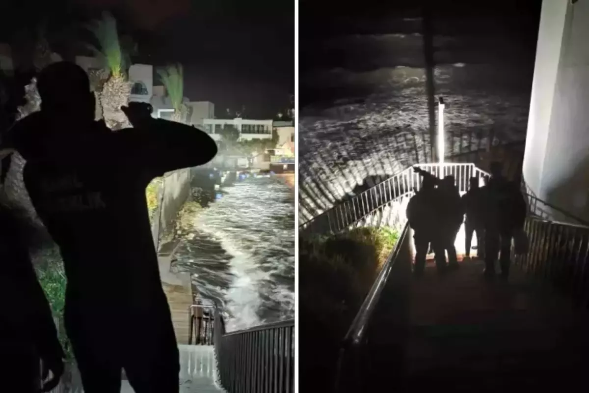 Fırtına, iskelede çalışan işçileri denize düşürdü! Bir kişi hayatını kaybetti