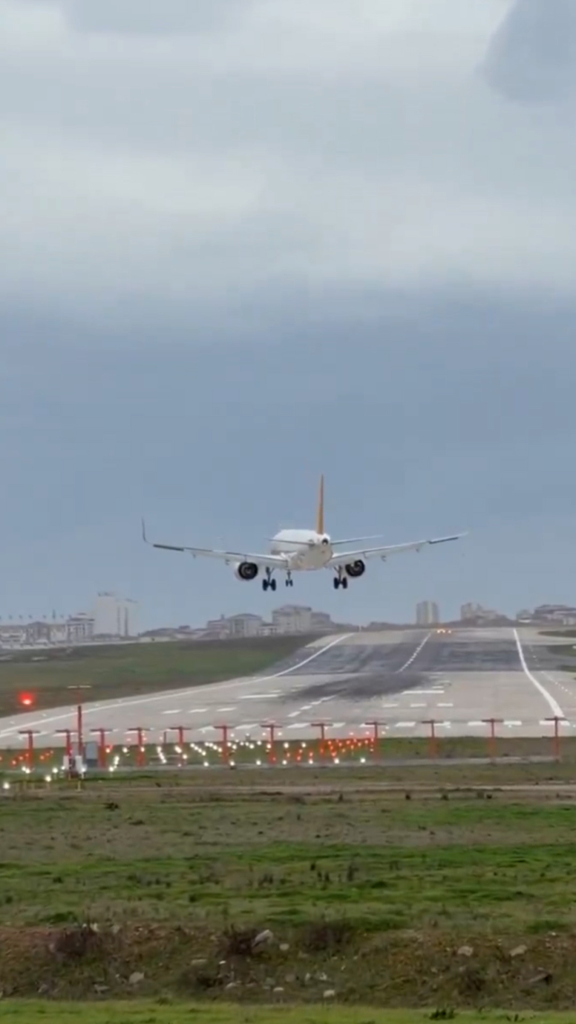 Image from Sabiha Gökçen! The plane was suspended above the runway