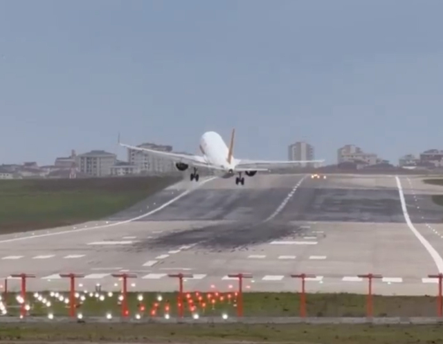 Image from Sabiha Gökçen! The plane was suspended above the runway