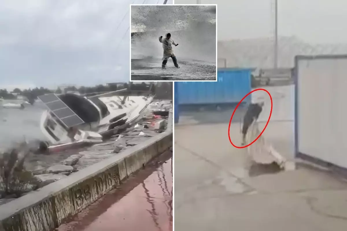 İstanbul'da fırtına: Tekneler alabora oldu, limanda çalışan işçi savruldu