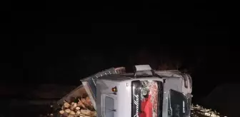 Sakarya'da tomruk yüklü tırın devrilmesi sonucu 3 kişi yaralandı