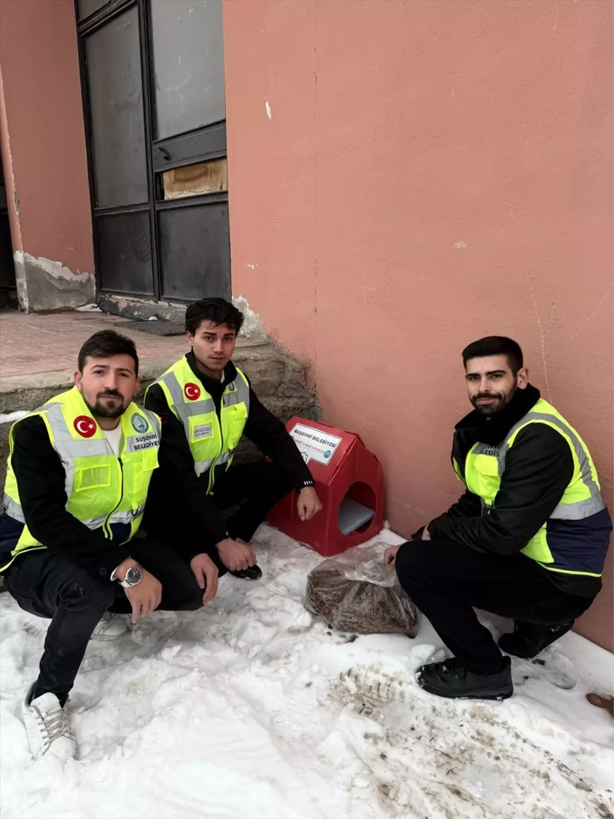 Suşehri Belediyesi yabani hayvanlar için doğaya yem bıraktı