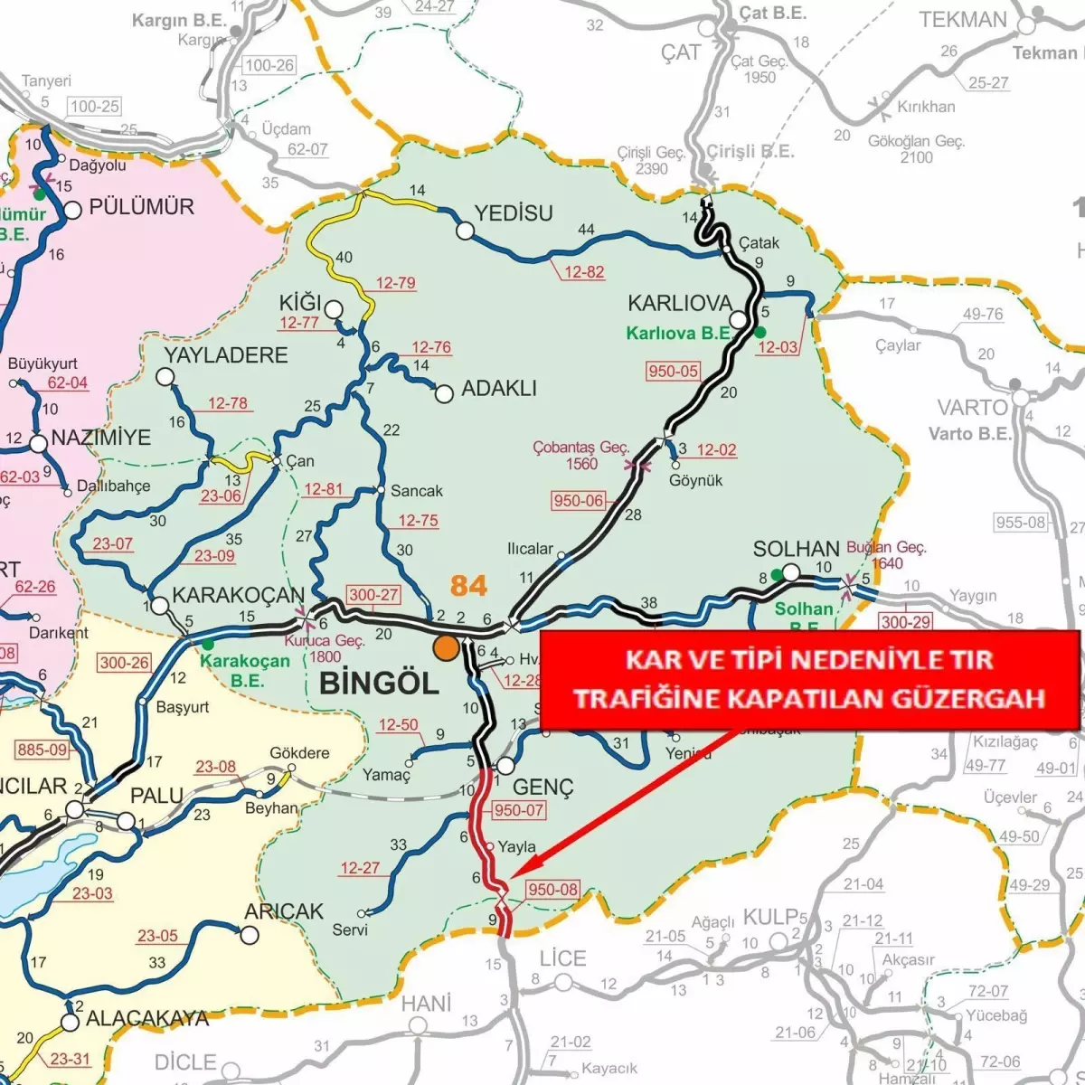 Karlıova'da yoğun kar yağışı