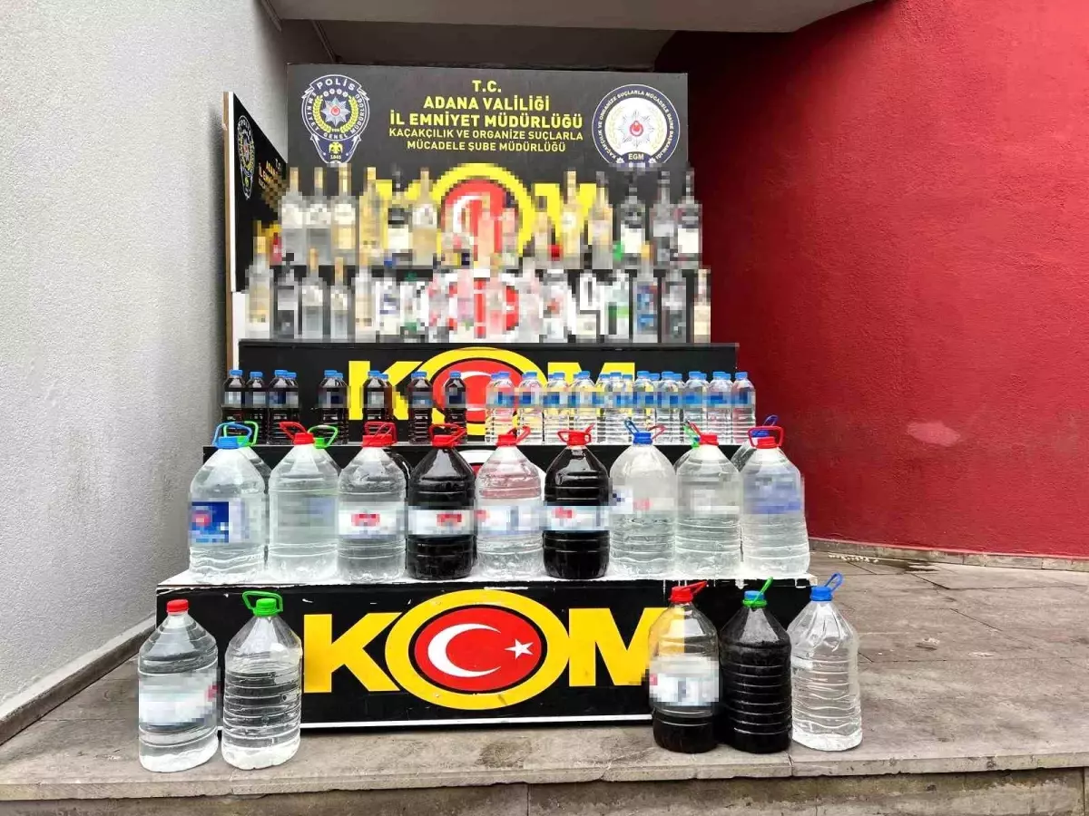 Adana'da pet şişelerde satılacak sahte içkiler ele geçirildi