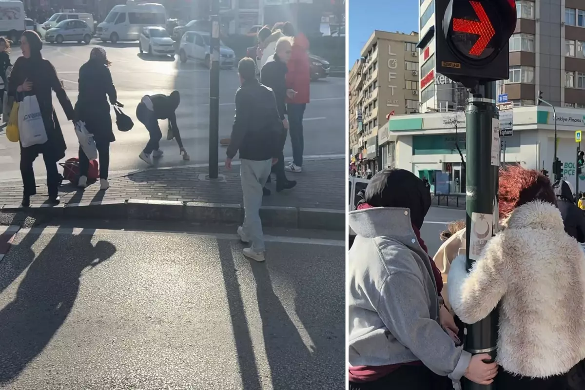 Bursa'da lodos zor anlar yaşattı: Trafik lambasına tutundular