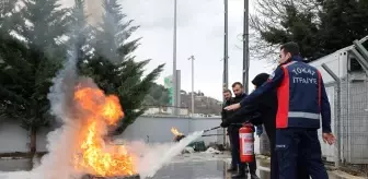 Tokat'ta itfaiye ekipleri yangın söndürme ve yangınla mücadele eğitimi verdi