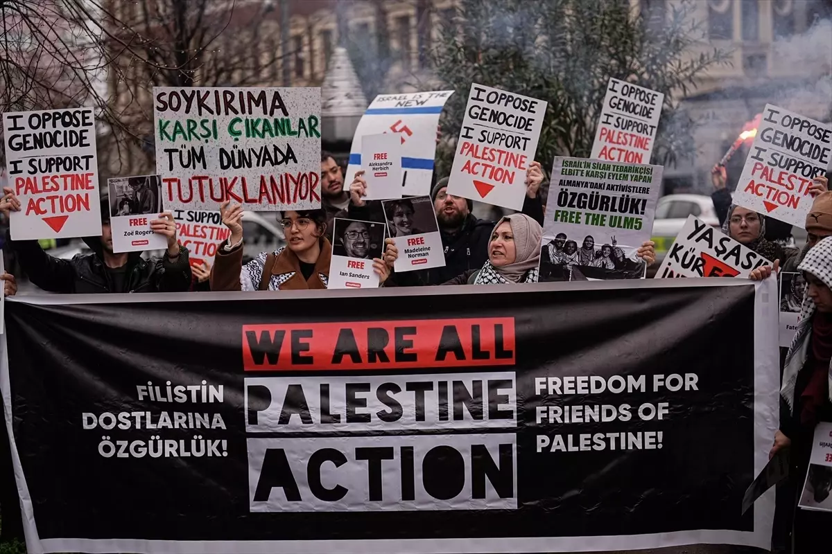 Filistin Davaları İnisiyatifinden 'Palestine Action' grubu aktivistlerine destek
