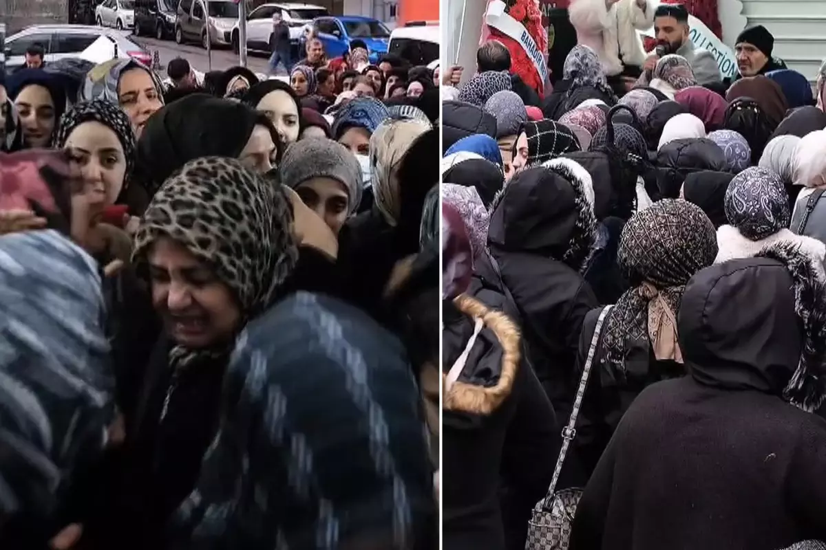 Sultangazi'de mağaza açılışında izdiham yaşandı