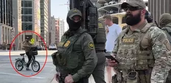 Trump'ın polisleri kendilerine laf atan bir kişiyi kovaladı ancak yakalayamadı