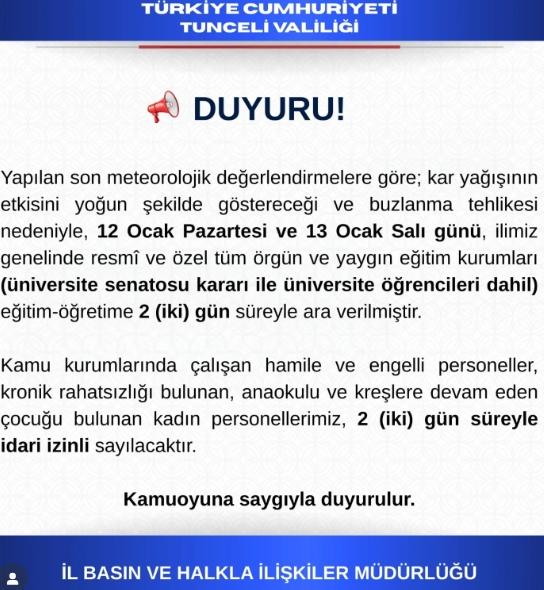 Yarın okullar tatil mi, 12 Ocak Pazartesi okul yok mu? Yarın okullar tatil mi, 12 Ocak Pazartesi okul yok mu?