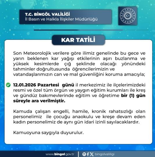 Yarın okullar tatil mi, 12 Ocak Pazartesi okul yok mu? Yarın okullar tatil mi, 12 Ocak Pazartesi okul yok mu?