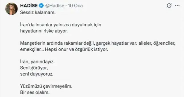 Hadise'nin İran paylaşımı: Hadise İran ile ilgili ne paylaşımı yaptı, Fulya Öztürk ne yanıt verdi, Hadise Fulya Öztürk olayı nedir?
