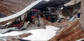 Karabük'te kar yağışı nedeniyle mandıranın çatısı çöktü