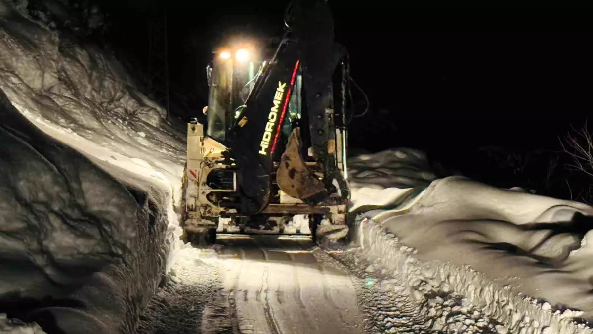 Kaymakam, karlı yollarda hasta kurtarma operasyonuna katıldı