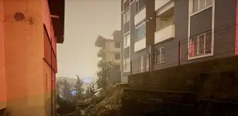 Kahramanmaraş'ta bir binanın istinat duvarı çöktü