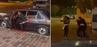 Sopayı kapıp tartıştığı şahsı eşi ve çocuğunun yanında darp etti