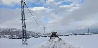 Doğanşehir'de karla mücadele çalışmaları sürüyor