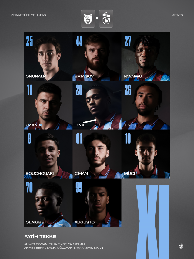 Trabzonspor 11'i! İstanbulspor Trabzonspor maç kadrosu ilk 11'ler belli oldu mu? ZTK İstanbulspor TS maç kadrosu ilk 11!