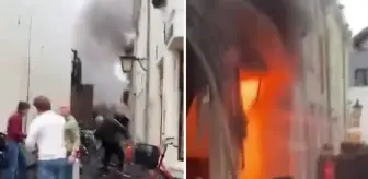 Hollanda'nın Utrecht kentinde meydana gelen patlama yangına yol açtı