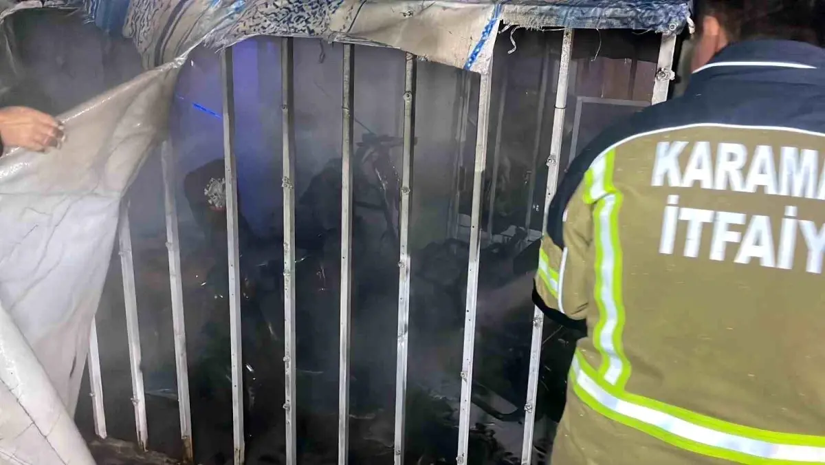 Karaman'da şarja bırakılan elektrikli bisikletler yandı