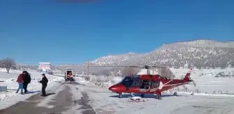 Konya'da hava ambulansı kalp krizi geçiren hasta için havalandı