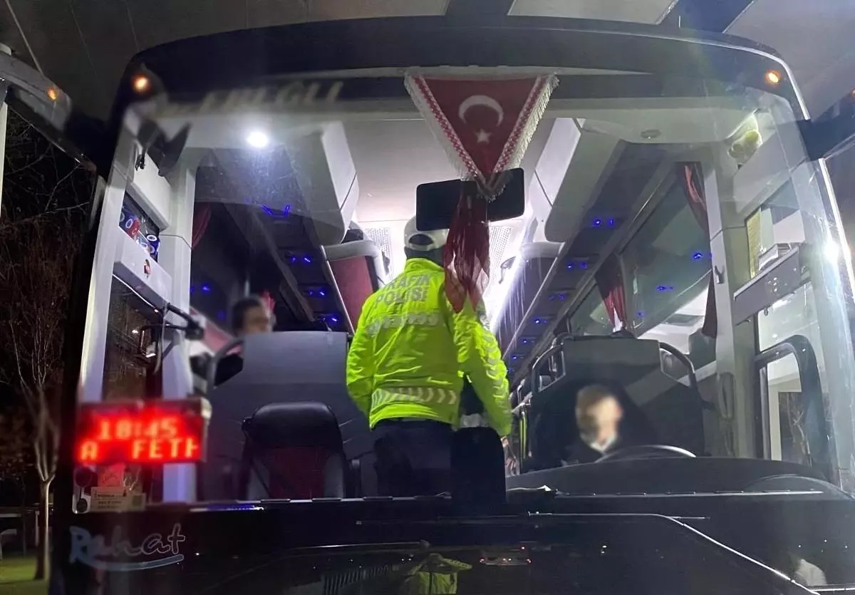 Manisa'da terminallerde otobüslere emniyet kemeri denetimi