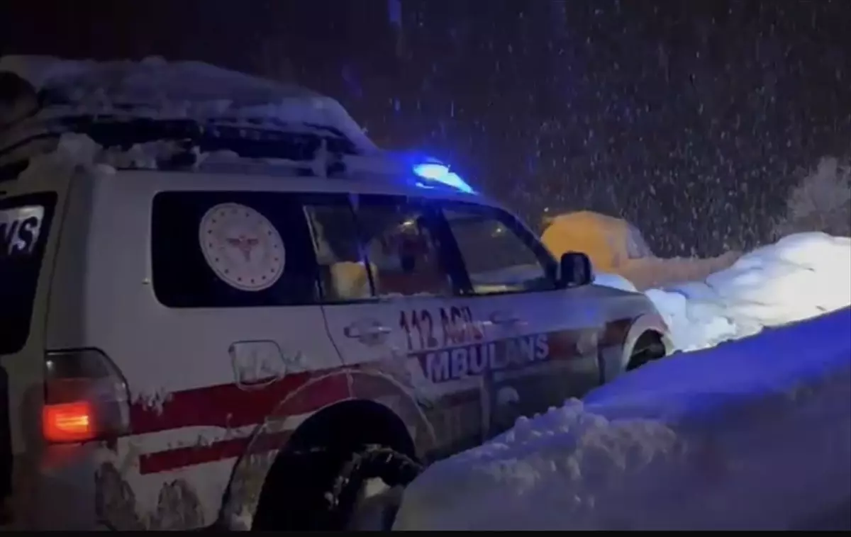 Şırnak'ta yolu kardan kapanan köyde rahatsızlanan kadın hastaneye kaldırıldı
