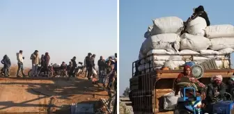 Suriye'de YPG'ye rağmen insani koridor açıldı, binlerce sivil yollara düştü