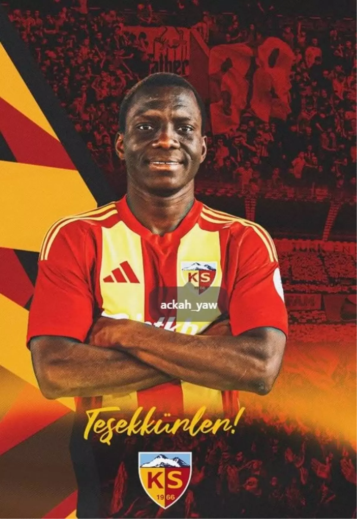 Zecorner Kayserispor'dan Yaw Ackah'a teşekkür