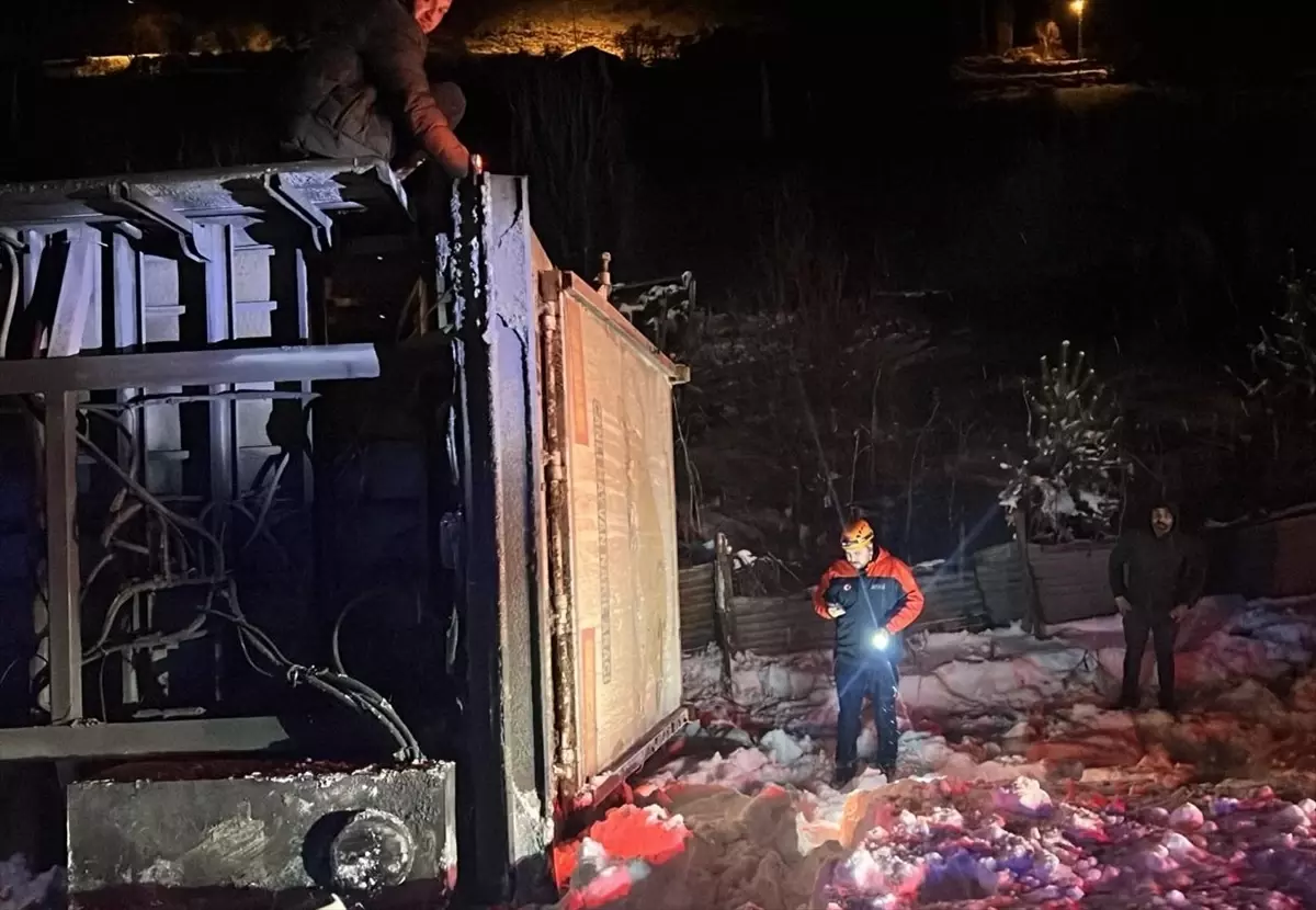 Erzincan'da devrilen tırdaki 47 büyükbaşı AFAD, itfaiye ve jandarma ekipleri kurtardı